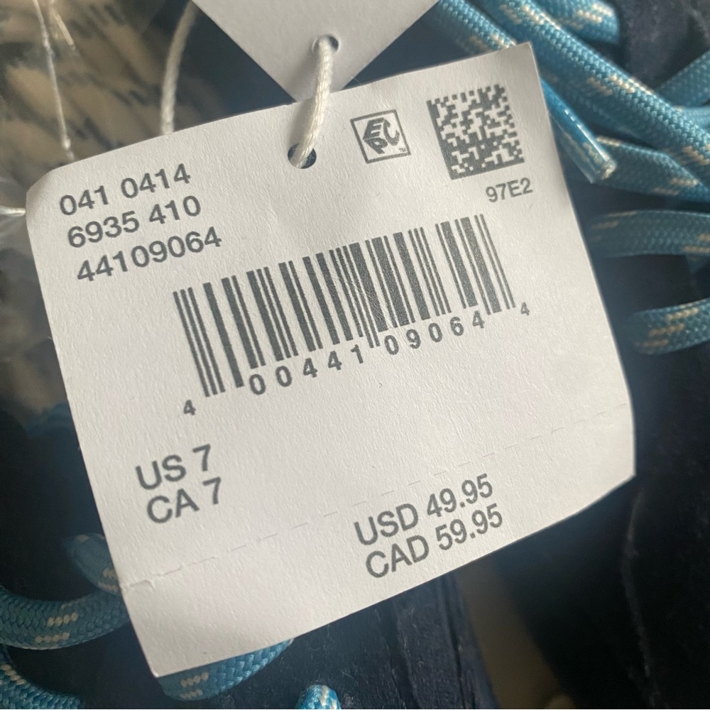 American Eagle Outfitters Navy Suede Sneaker with Aqua Laces - Picture 8 of 8